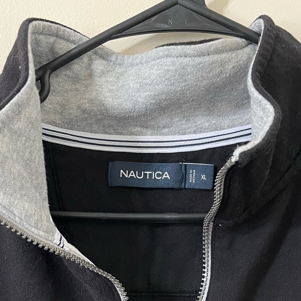Nautica Men's Black Quarter-Zip Pullover Sweatshirt Size XL - Picture 9 of 10